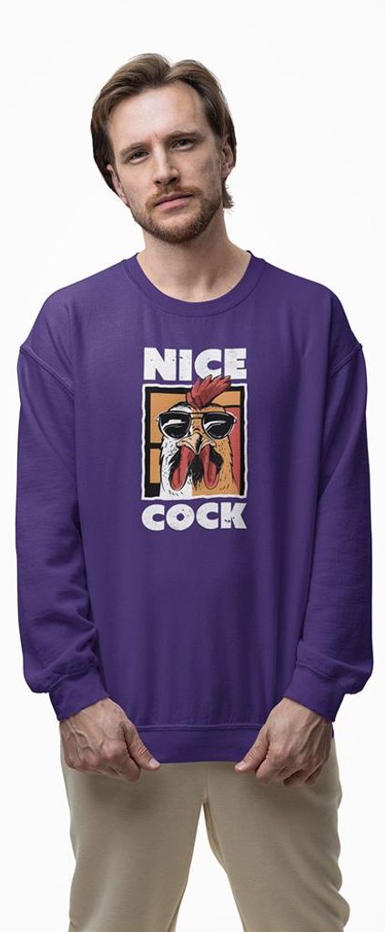 D&B Design Uni Pullover SWEB00025 Nice Cock Lila-Größe S