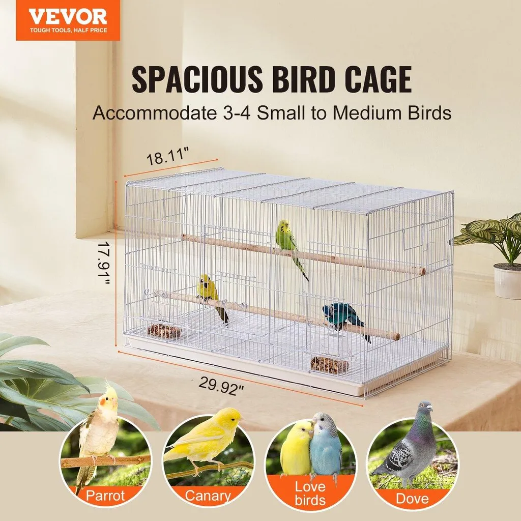 Petite cage métallique blanche 18 pouces idéale perruche et calopsitte - 2