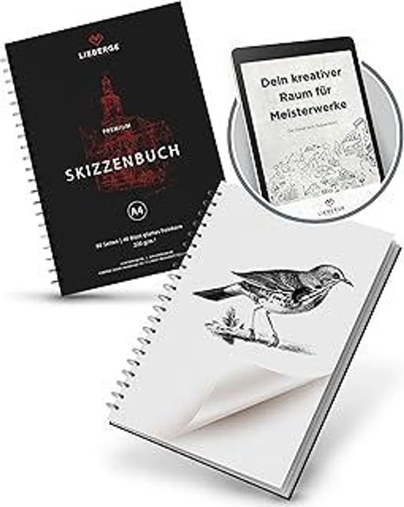 Blocco Disegno LIEBERGE A4 220g | Sketchbook per Tecniche Miste