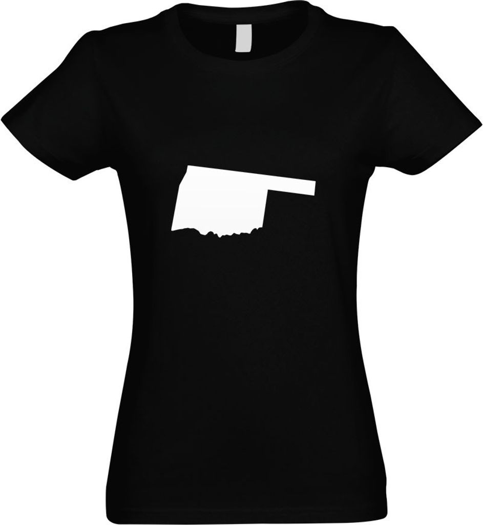 Kiwistar - T-Shirt tailliert - Damen - schwarz - USA - Bundesstaat - Oklahoma - mit Motiv Bedruckt - Funshirt Design - Sport - Freizeit - Damen - XXL