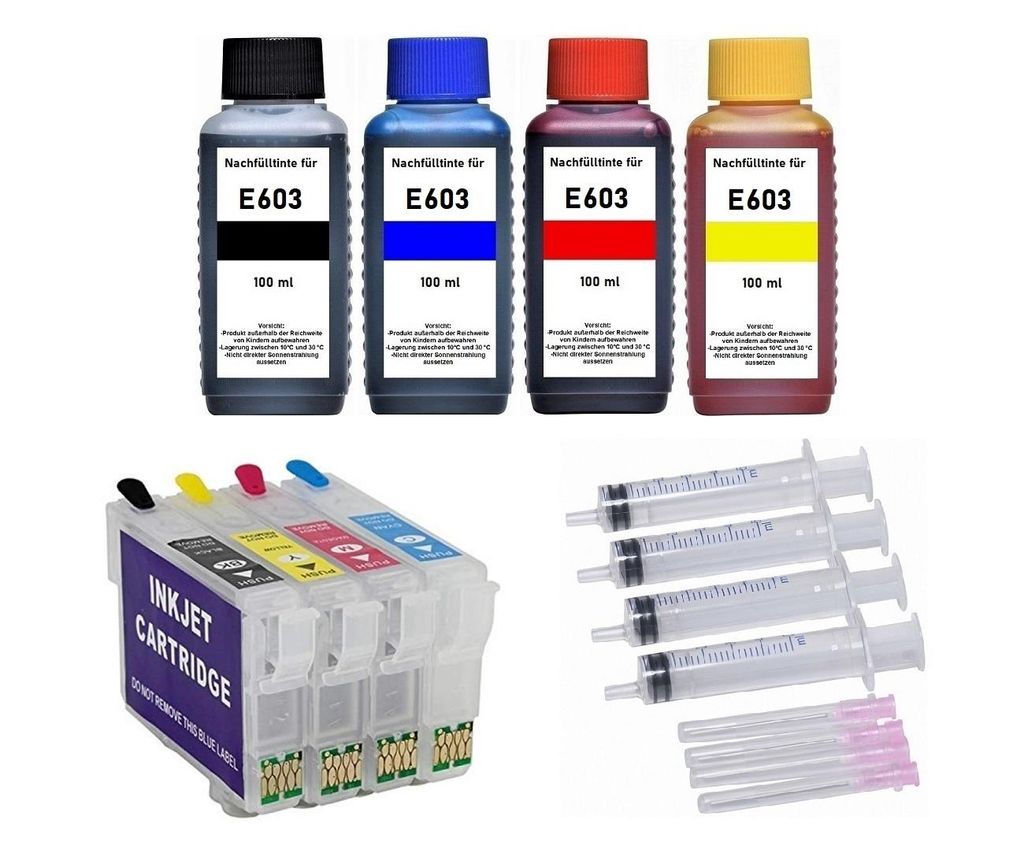 Wiederbefüllbare Patronen 603 XL + 400 ml Tinte für Epson Produktbild 
