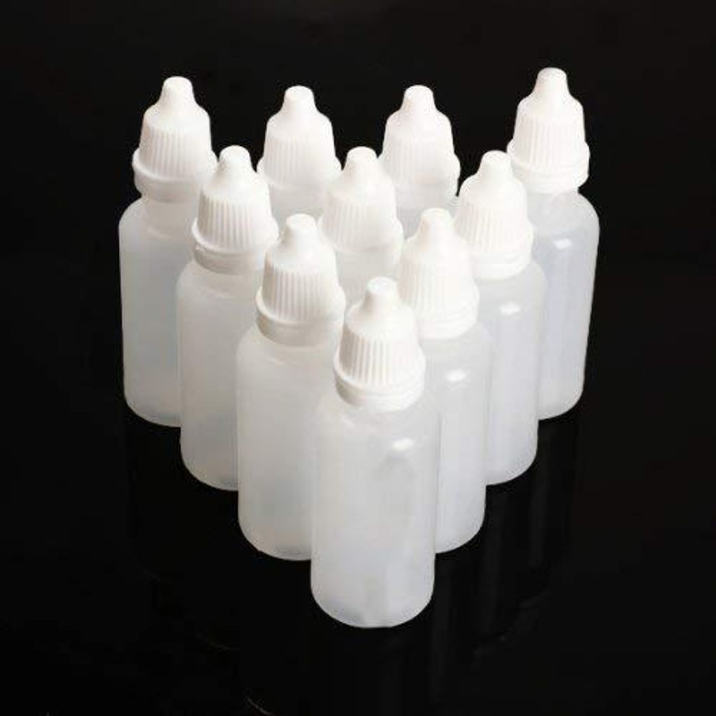 21 Stück Plastik-Dropperflaschen 10 ml - leer mit Tropfenverschluss (Farbe zufällig)