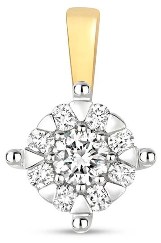 Wunderschöner 9 Karat (375) Gold Damen - Diamant Anhänger Brillant-Schliff 0.30 Karat G - I1 I2; TRS315779KY