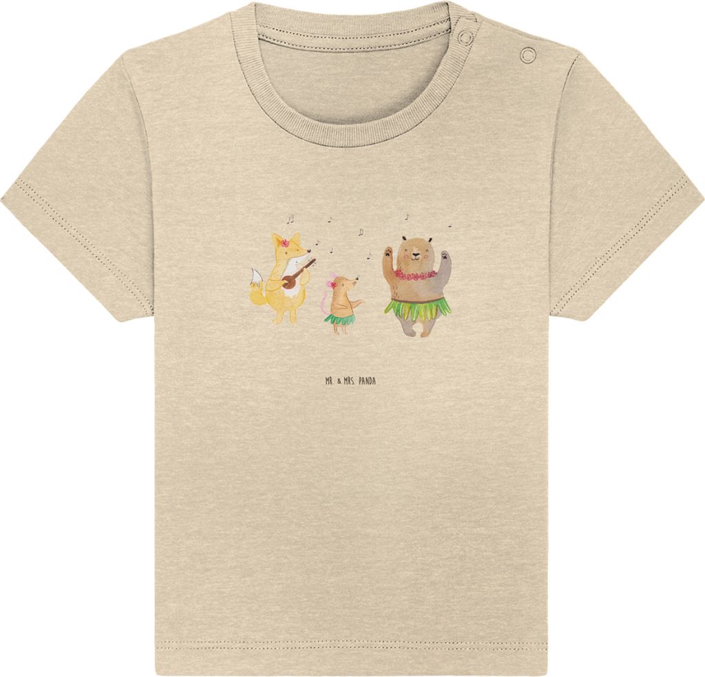 Mr. & Mrs. Panda Organic Baby Shirt Waldtiere Aloha 0. - 6. Monat - Natural Raw - Geschenk, Öko T-Shirt, Igel, Musik, Jerseyshirt, Leben, Kleinkin...
