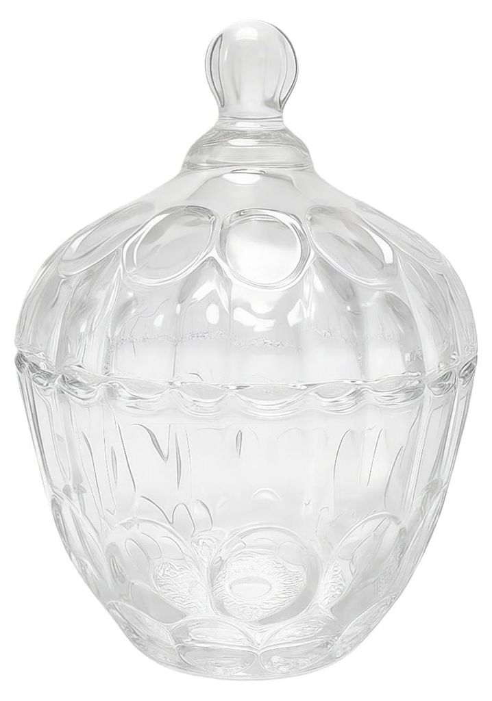Transparente Glas-Süßigkeitenschale mit Deckel, kristallbedeckt, Süßigkeiten-Buffet-Glas, dekorative Zuckerdose, Lebensmittel-Keksbehälter, Sc...