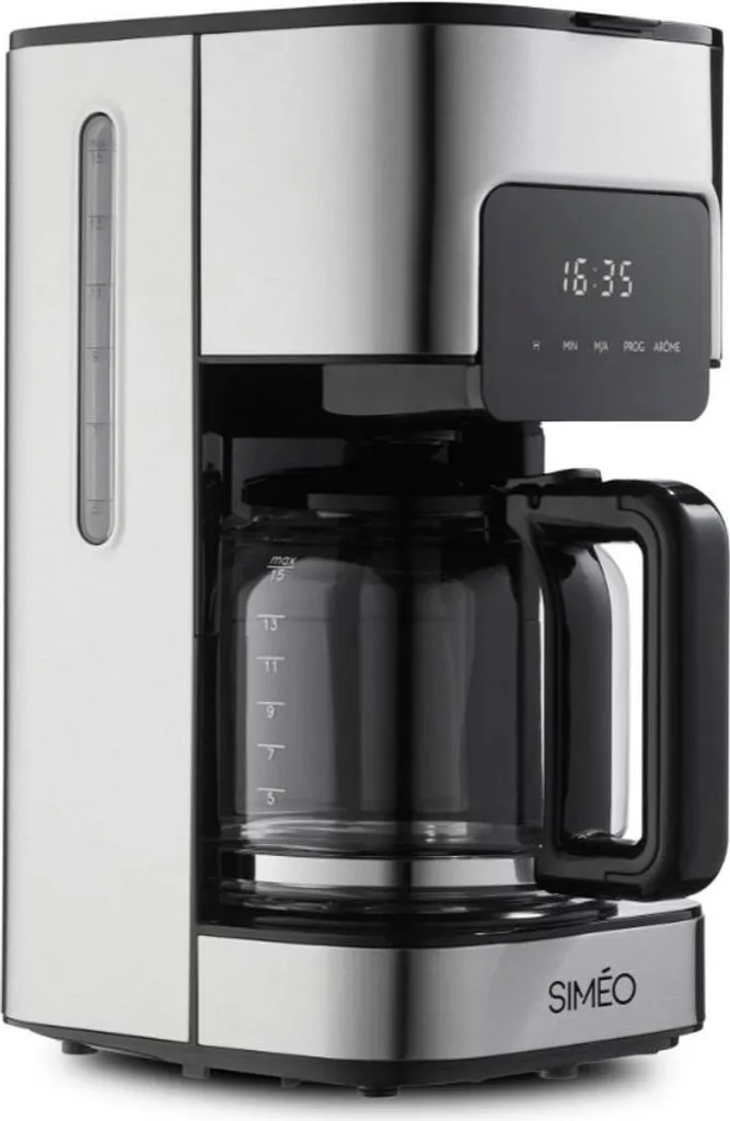 Cafetière Programmable 15 Tasses Simeo Slim - Gain de Place et Café Prêt