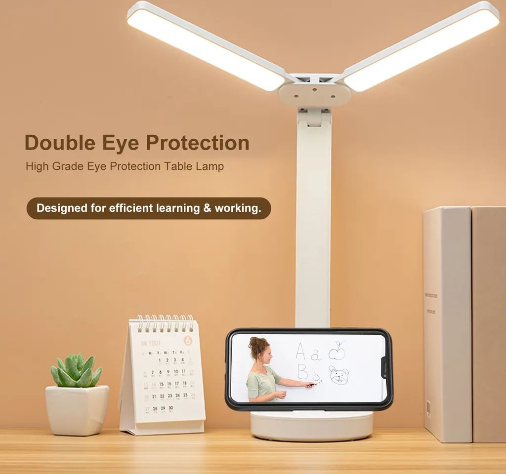 Doppelkopf Schreibtischlampe, LED Tischleuchte, 5 Farbe Produktbild 2