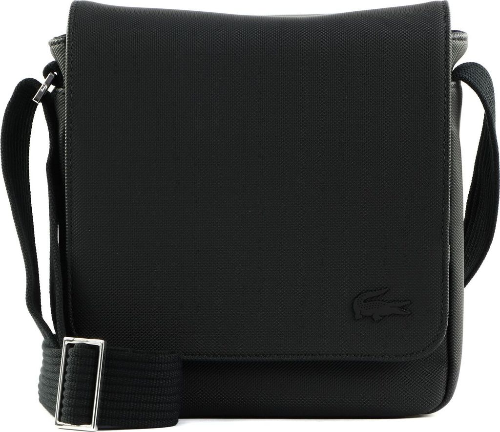 LACOSTE Umhängetasche Men's Classic Flap Crossover Bag Noir schwarz