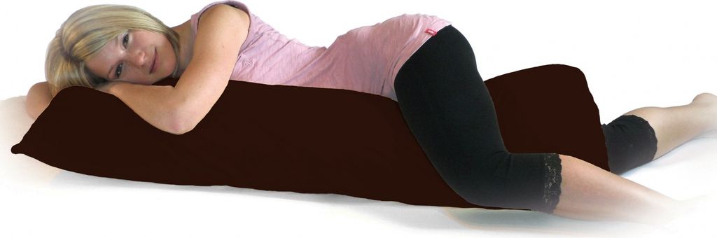 Bezug Seitenschläferkissen 40x120 | 40x140 | 40x160 | 40x200 : Farbe - Braun, Größe - 40x140-145 cm