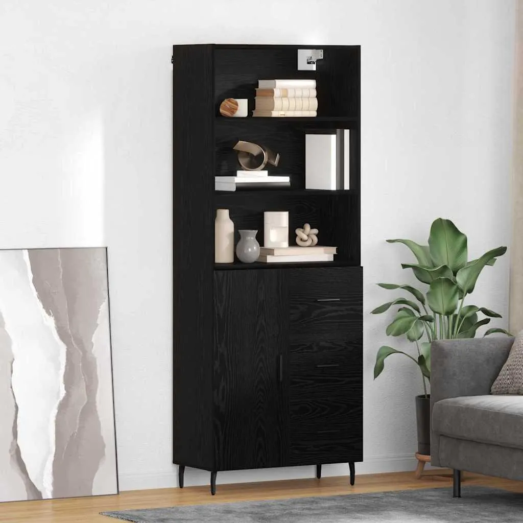 Mobile Credenza 2 Pezzi vidaXL 180cm Rovere Nero | Design Verticale