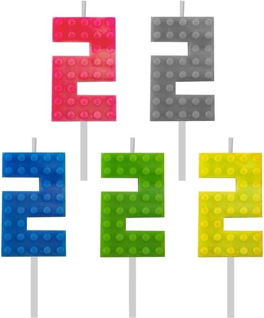 Blocks Geburtstagskerze, Zahl 2, Höhe 5,5 cm