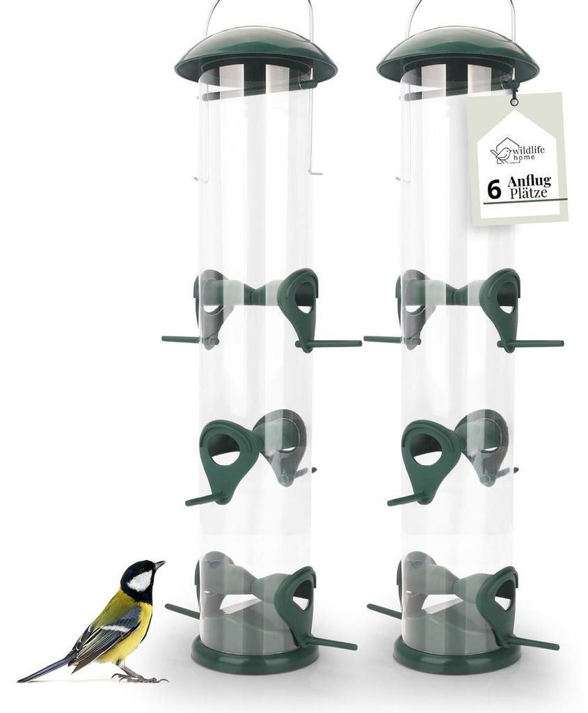 WILDLIFE HOME Körner Vogelfutterspender I 40cm mit 6 Produktbild 