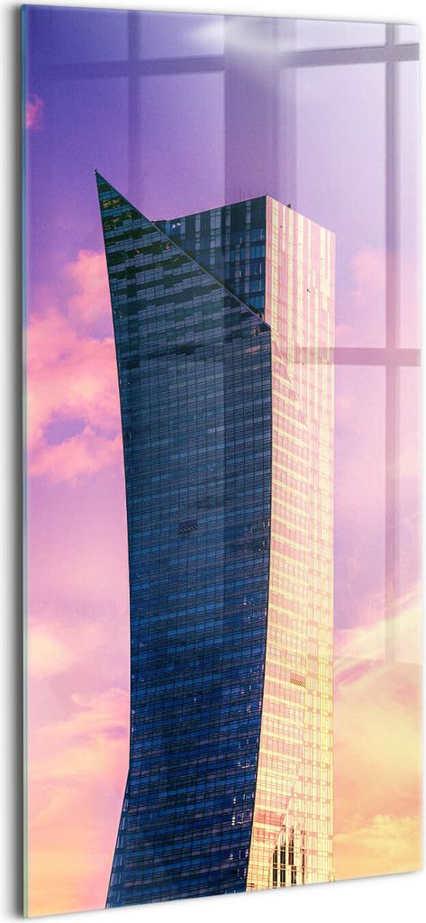 Designer Glasbild - Wandbild - Glas Bild - 60x120 cm - Wolkenkratzer In Warschau