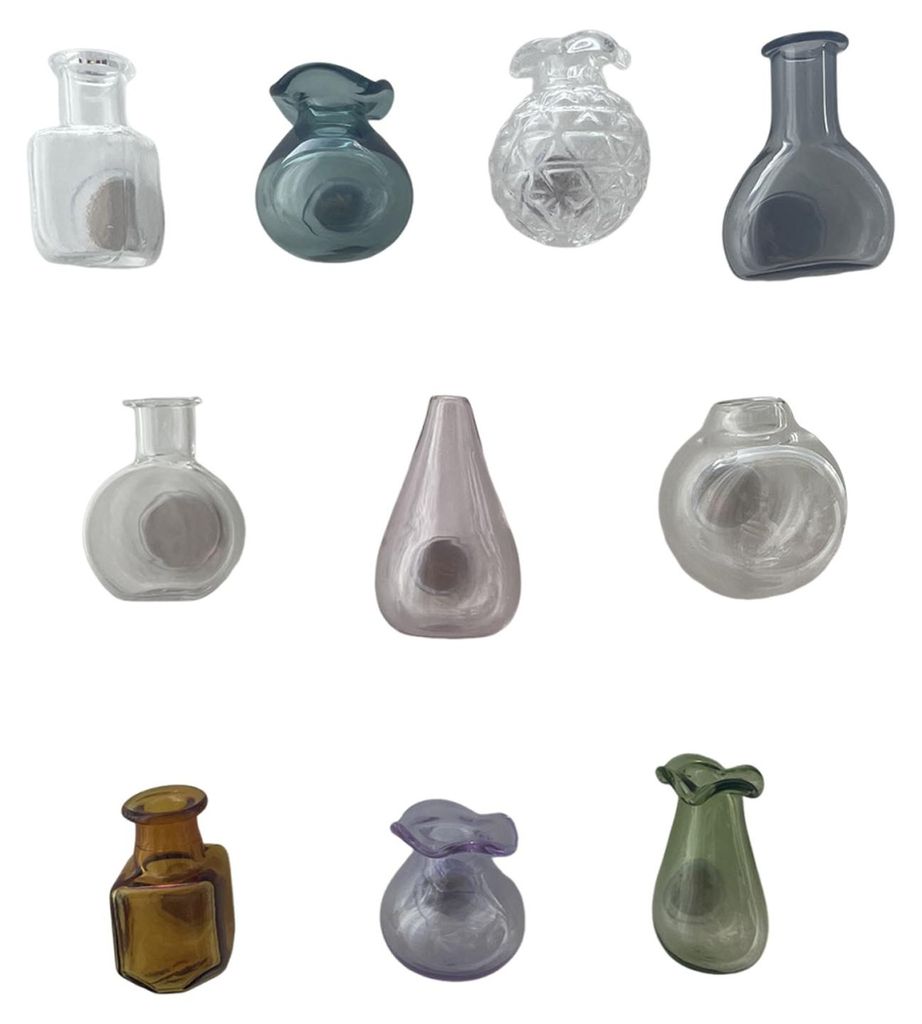 Mini-Vasenmagnete für den Kühlschrank, niedliche kleine magnetische Glasvasen, Kühlschrankzubehör, kleiner Pflanztopf für Spind, Büro, Küche...