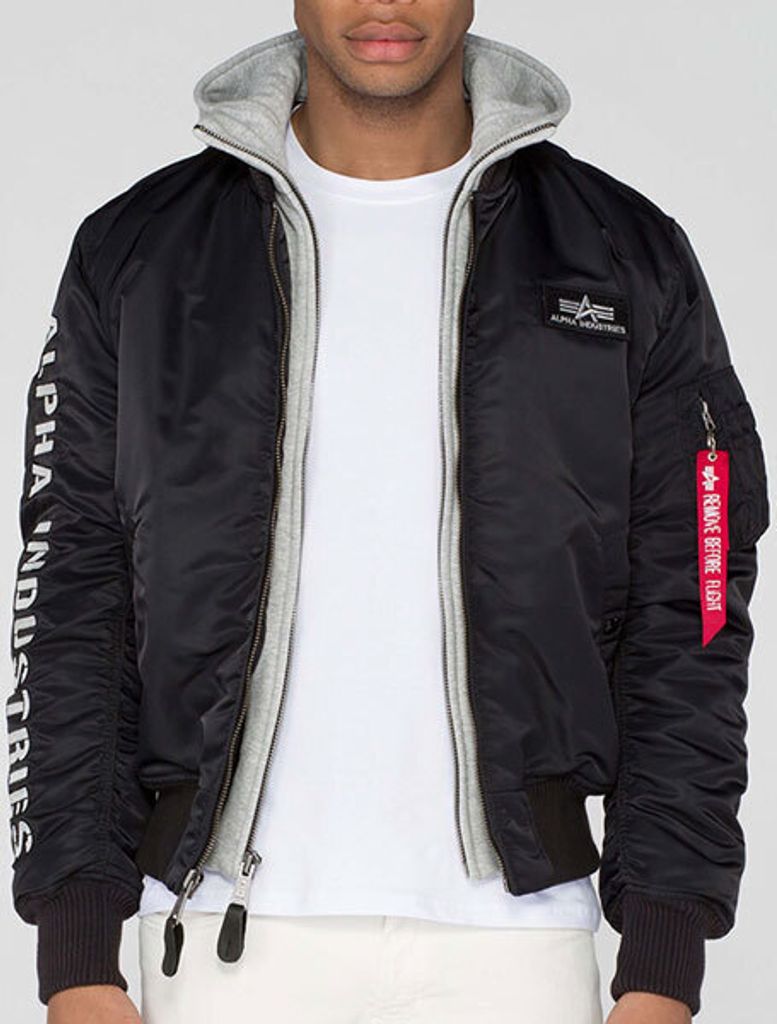Bunda Alpha Industries MA-1 D-Tec SE Jacket Black Grey - Obrázek produktu 