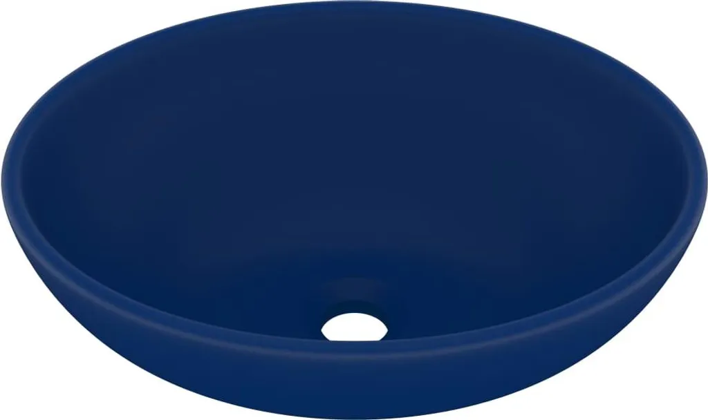 vidaXL Lussuoso lavabo ovale blu scuro opaco 40x33 cm in ceramica