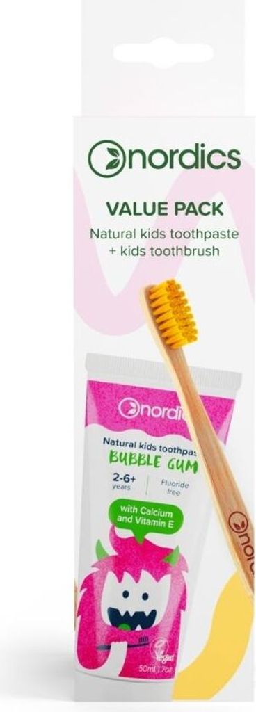 Zahnpasta Bubble Gum+öko Zahnbürste Kids gelb 1 P