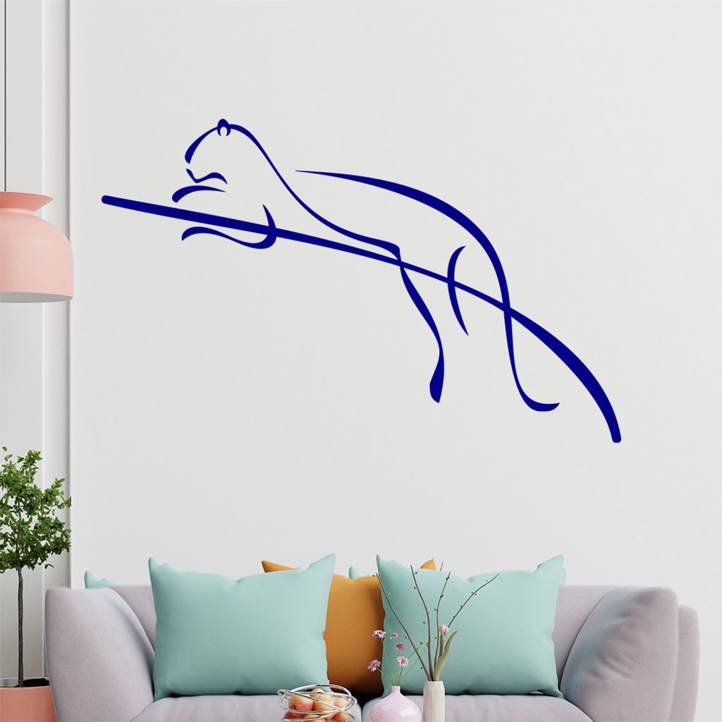 Raubkatze Linien Wandtattoo in 6 Größen - Wandaufkleber Wall Sticker - Dekoration, Küche, Wohnzimmer, Schlafzimmer, Badezimmer