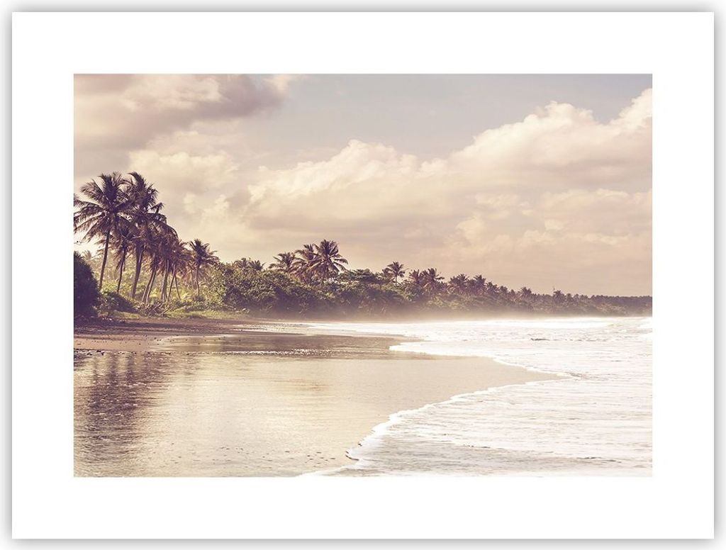 Poster - Poster ohne Rahmen - Palmen Strand Wasser - 40x30 cm - Wand Bild - Wanddeko - Wandbilder - Kunstposter - Wandposter - Bilder - Kunstdruck ...