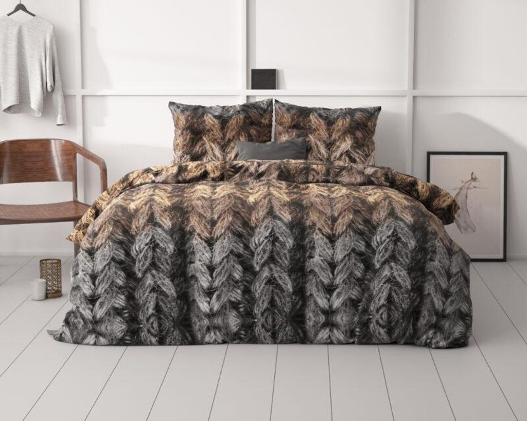 Sleeptime Trendy knits Bruin 140 x 200/220 cm Productafbeelding 