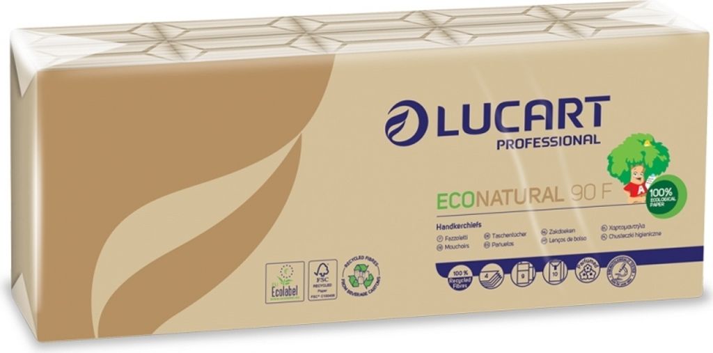 Lucart Econatural 90F - Papiertaschentücher, 10 Stück