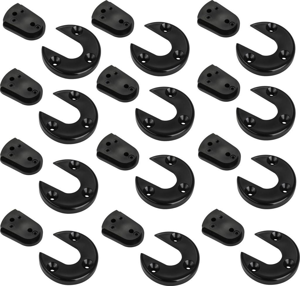 12 x Verbindungsbeschlag schwarz Ø 49 mm Einhängeverbinder für Stühle, Tische Möbelbeschlag SOTECH