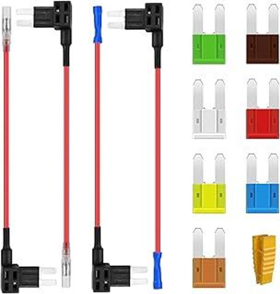 AUKENIEN Stromdieb KFZ Sicherung Micro2 12V Flachsicherungsadapter Add A Circuit Sicherungen Adapter Piggyback Sicherungshalter mit 5A 7.5A 10A 15A...