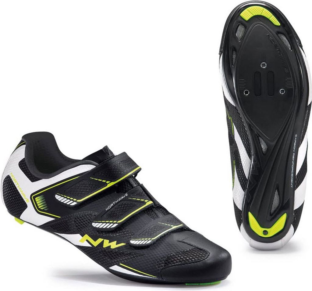 Northwave Sonic 2 Rennrad Fahrrad Schuhe schwarz/weiß/gelb Grösse 41,589,90€ Neu