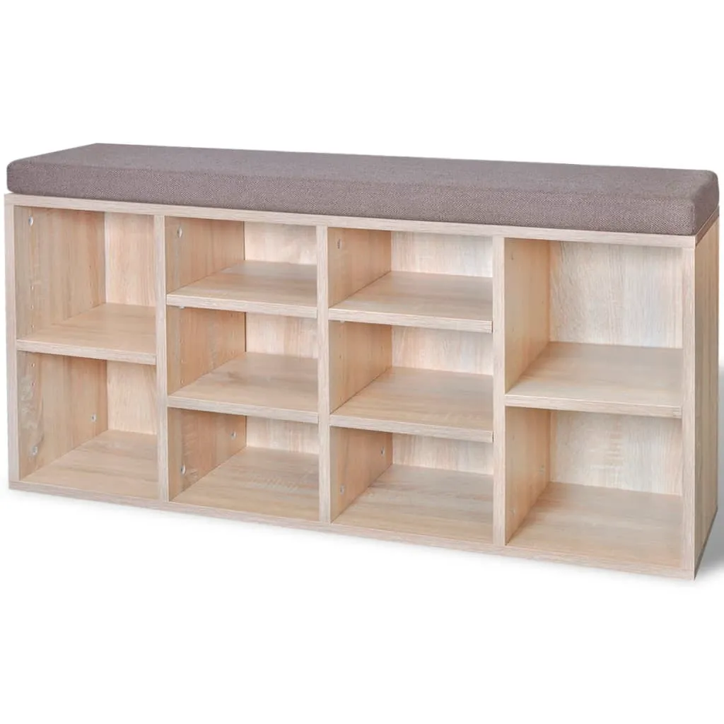 Armoire à chaussures 10 casiers en bois de chêne pour entrée moderne