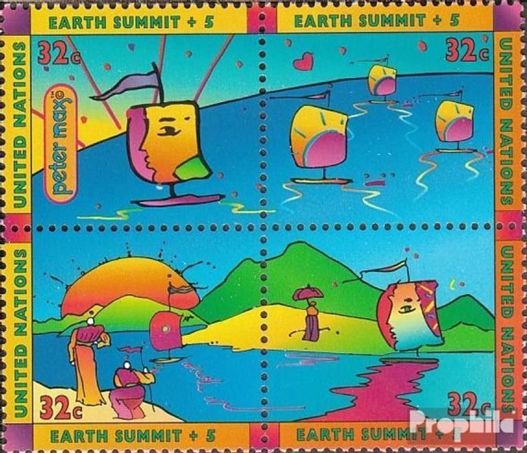 Briefmarken UNO - New York 1997 Mi 736-739 Viererblock (kompl.Ausg.) gestempelt Umwelt und Entwicklung