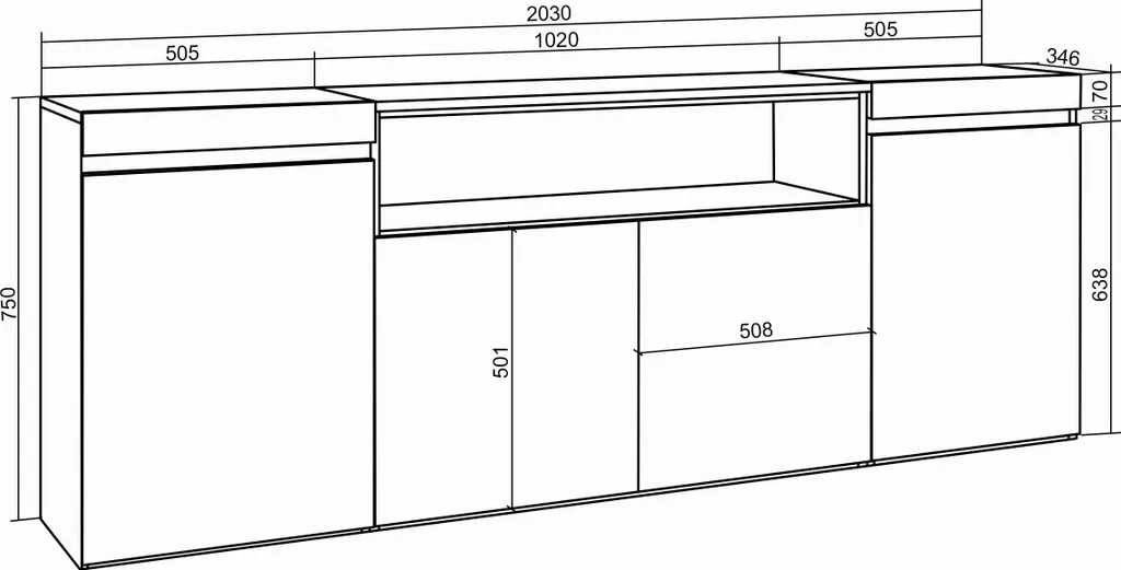 Buffet de cuisine pour optimiser le rangement des grands espaces - 4