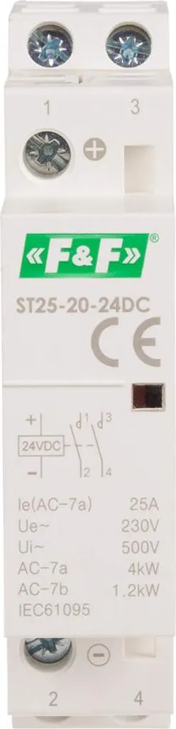 Contacteur rail modulaire 25A 24V DC : Solution pour circuits NC 2 pôles - 2
