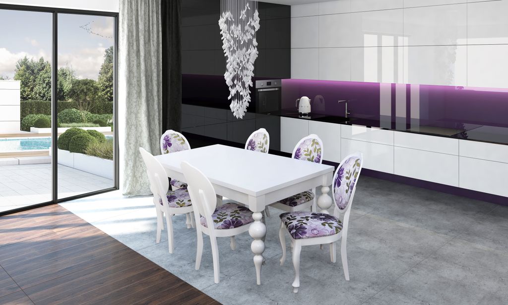 Designer Tisch mit 6 Stühlen Stuhl Set Holz Tische Esszimmer Garnitur Ess Neu