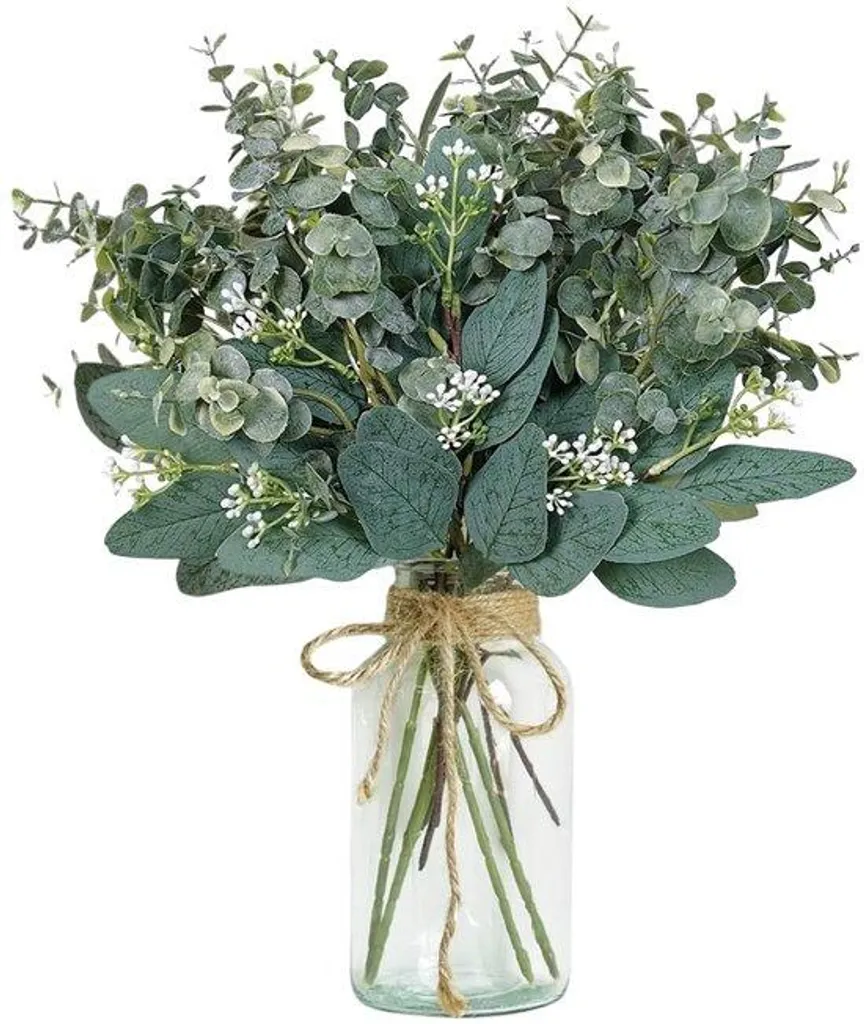Décoration de table eucalyptus artificiel et vase, idéal mariage et fête