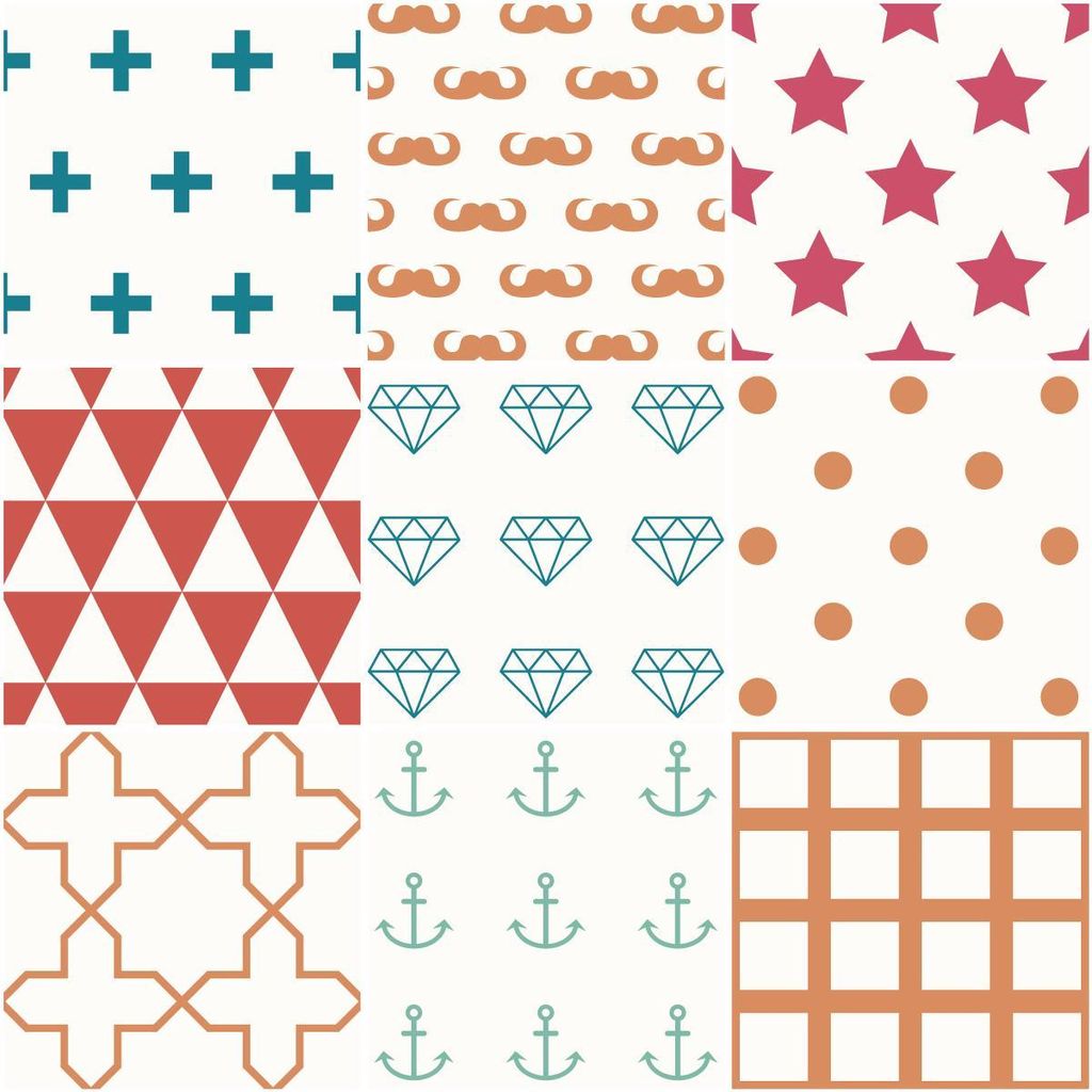 Selbstklebende Fliesenaufkleber für Küche und Bad – 9 skandinavische Plattor-Fliesenaufkleber – 9 Aufkleber 10 x 10 cm