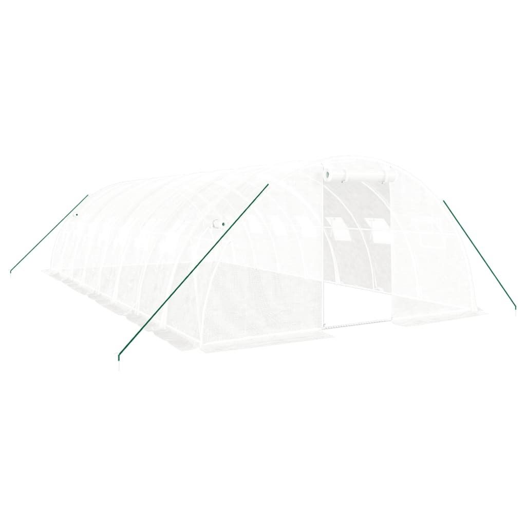 vidaXL Serre avec cadre en acier blanc 32 m² 8x4x2 m Image du produit 