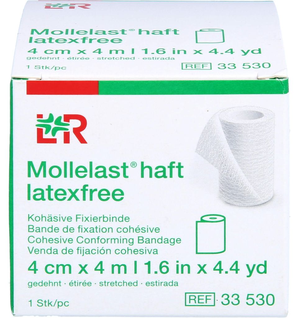 Mollelast haft Binden latexfrei 4 cmx4 m weiß 1 St