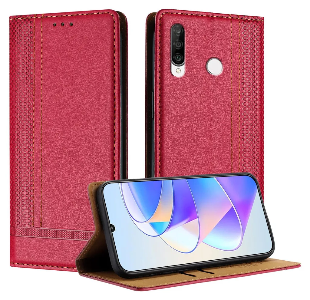 Vivi a Colori: Custodia Huawei P30 Lite in Pelle Rossa con Stand