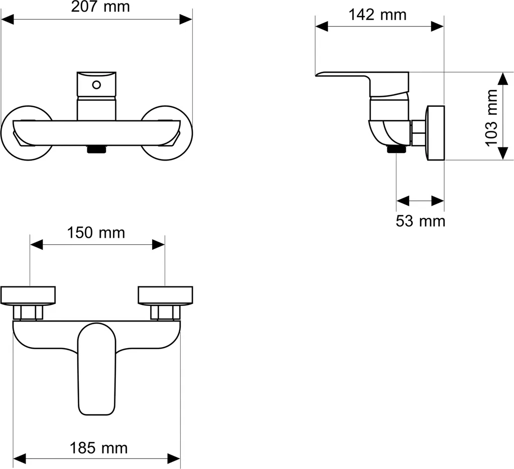 Miscelatore Bagno Granitan VITO Nero - Resistente e Facile da Pulire - 3