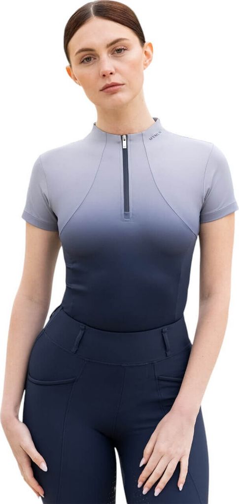 Maximilian Equestrian Funktionsshirt Damen Kurzarm Ombré Base Layer Navy L