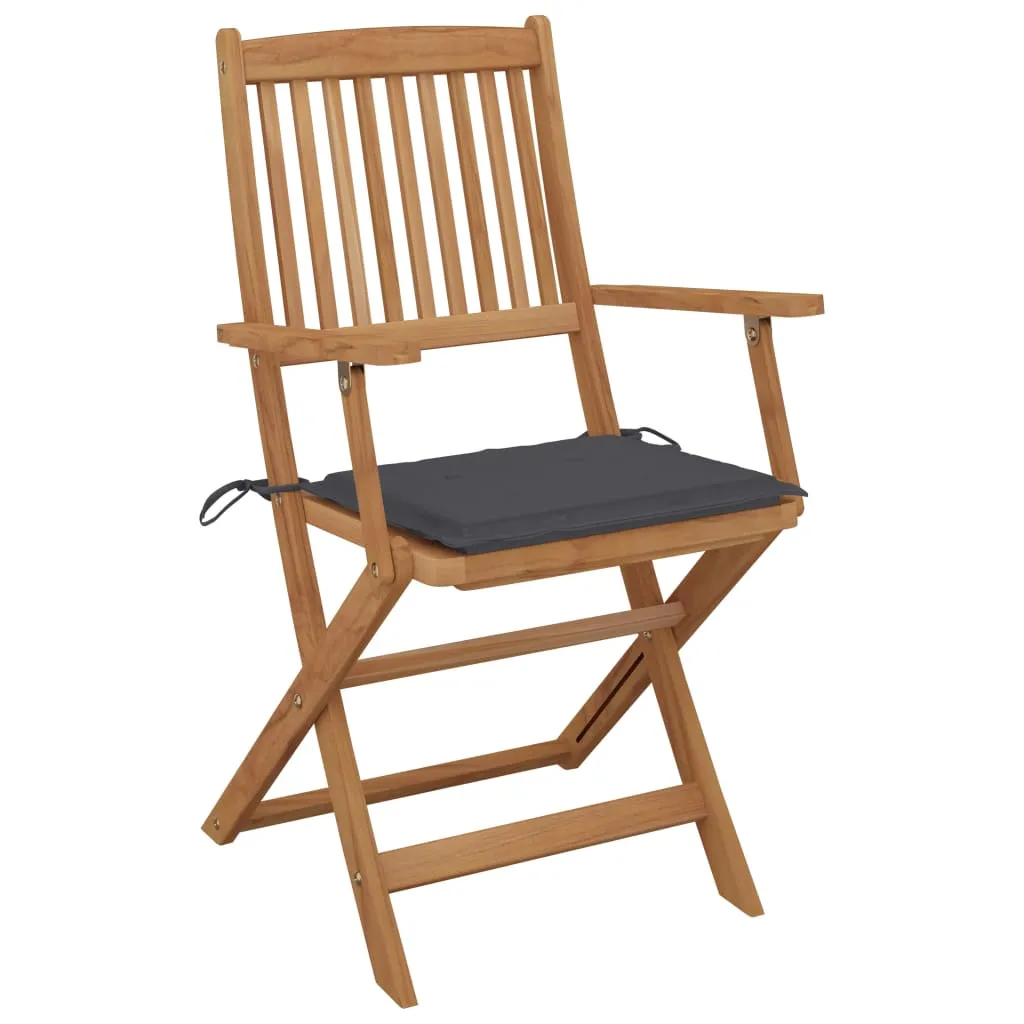 vidaXL Set 2 Sedie Pieghevoli Legno Acacia Massiccia - Comfort Top