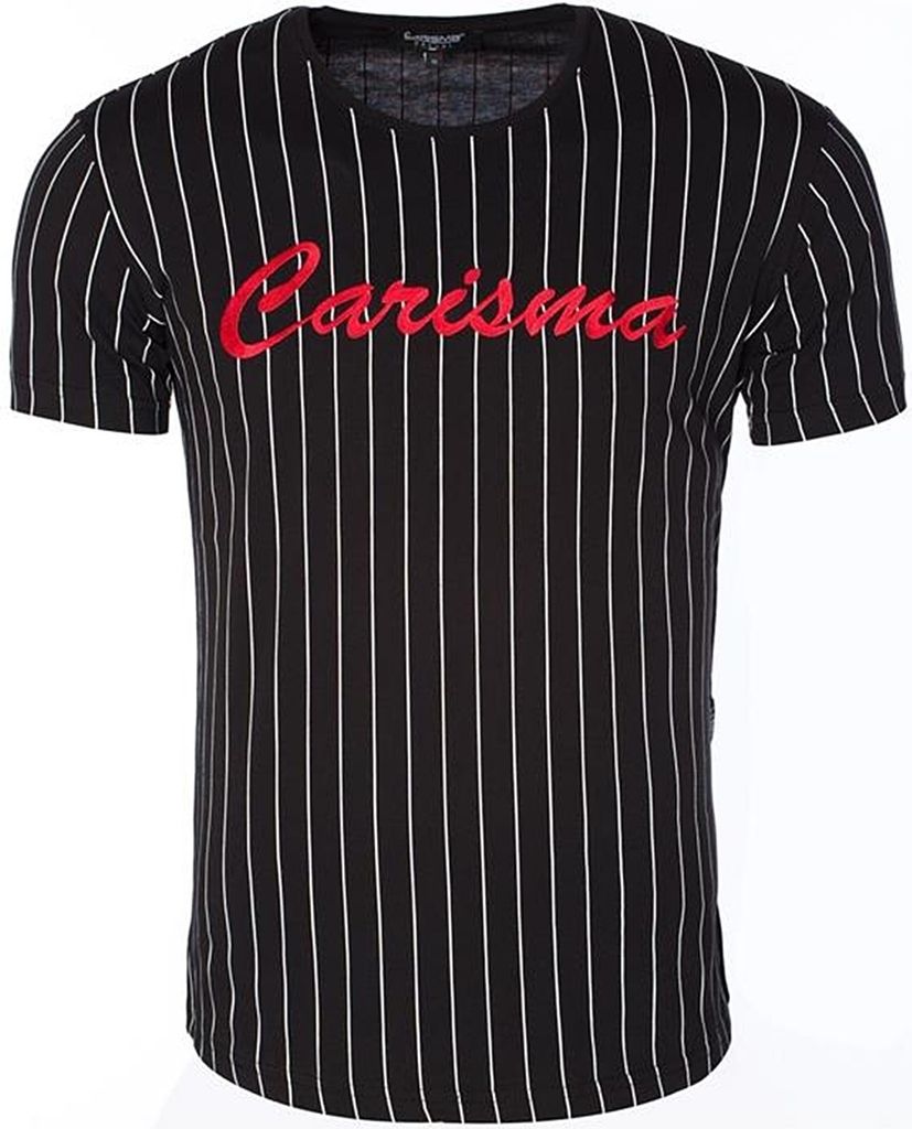 Brandneu Designer T-Shirt CARISMA in Schwarz mit Labelprint CRM4530 L