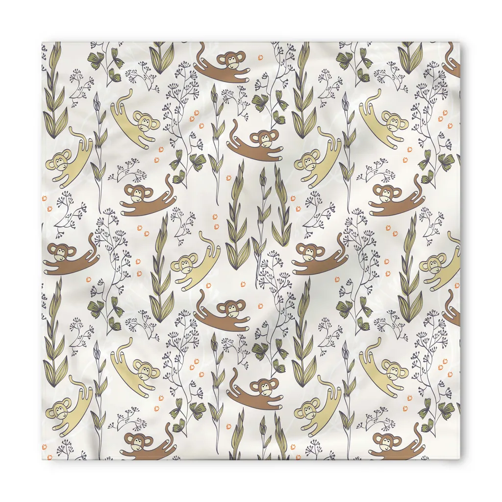 ABAKUHAUS Bandana per animali domestici, scimmia doodle, 55x55 cm, multicolore - 3