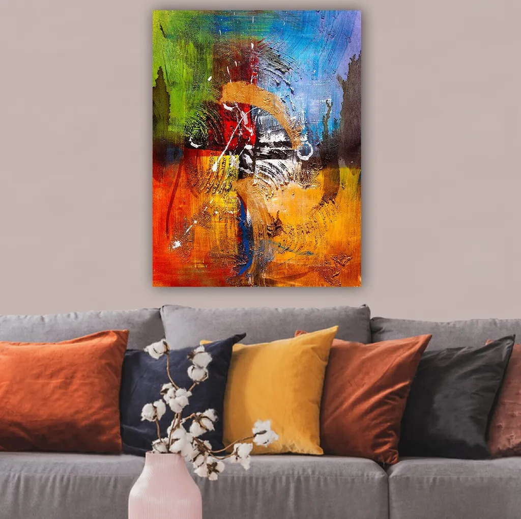 Wallity 394574065_70100 HPE1414 Tableau sur Toile Colorée 70x100 cm