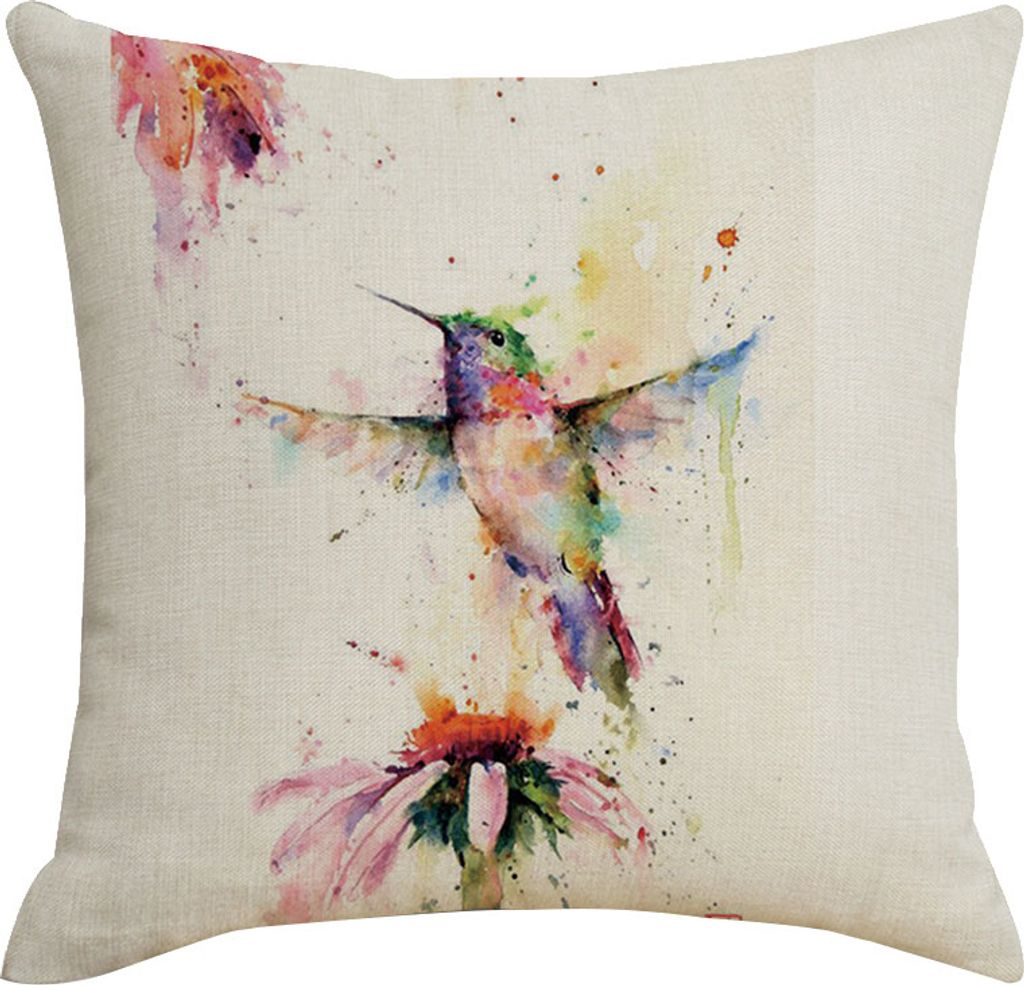 Hummingbird Blumenwäsche Wurfkissen Kissenbedeckungssofa Bett Home Decor-1#