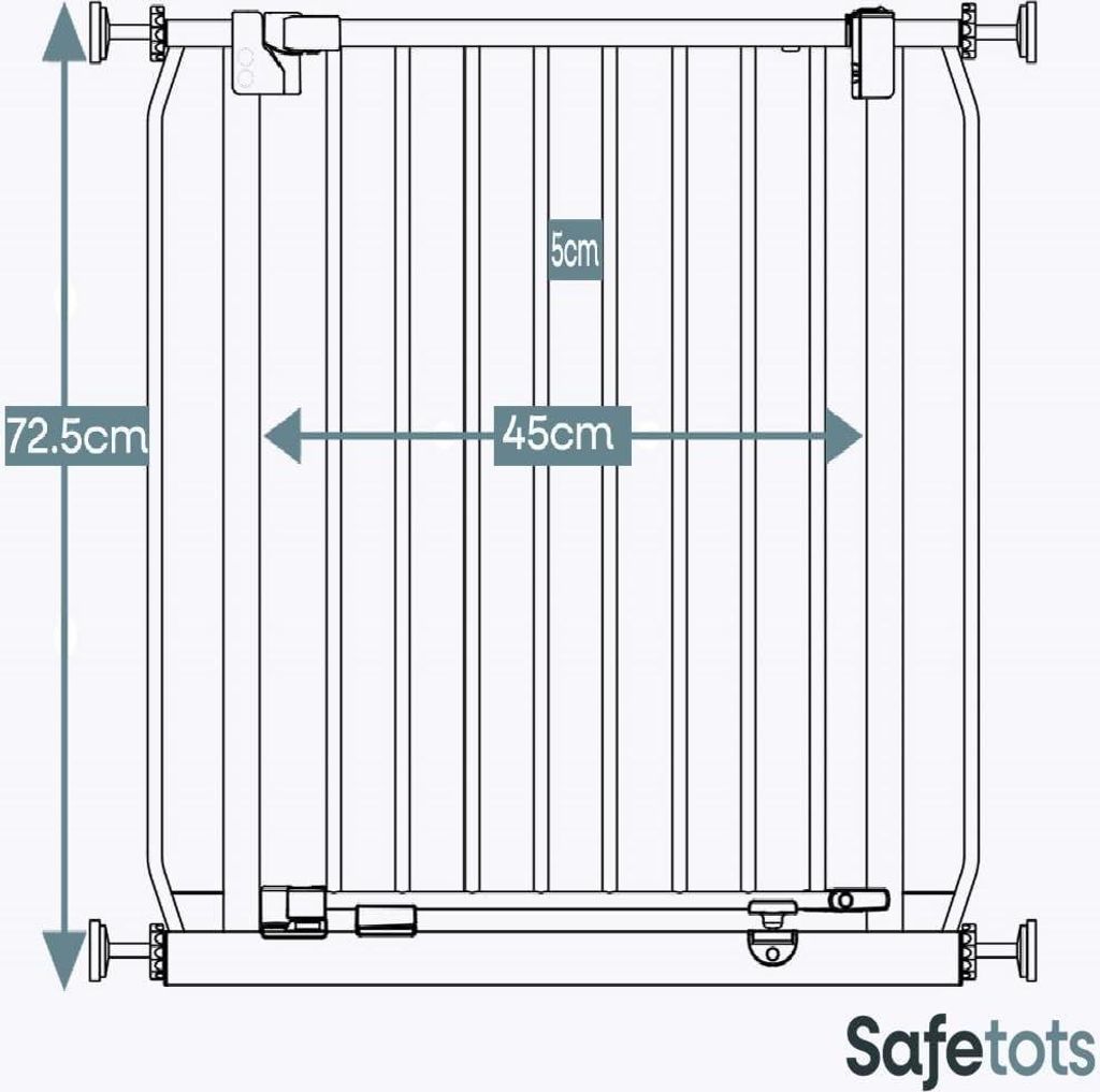 Safetots Elite Sicherheitsschutzgitter, 179cm - 188cm, Weiß