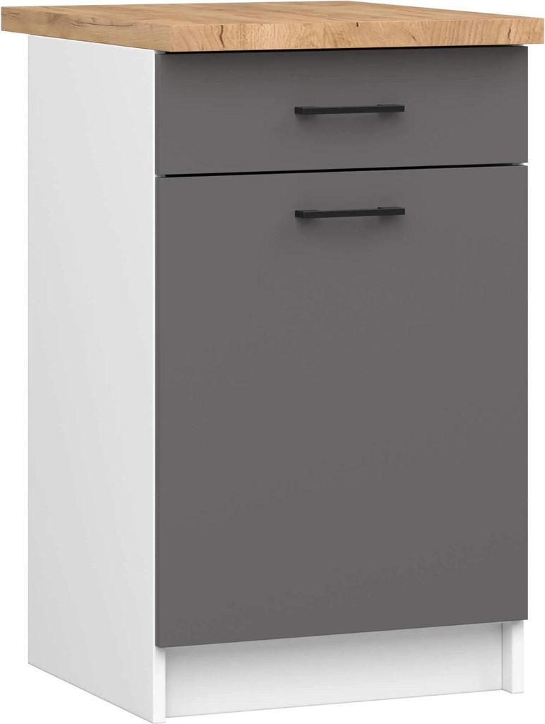 Akord Armoire Oliwia Avec Plan De Travail Blanc/Gris Image du produit 