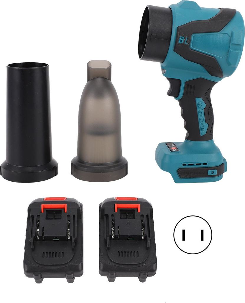 21V Akku-Laubbläser, elektrischer Luftsauger, 2-in-1-Gerät mit variabler Geschwindigkeitsregelung (29800 U/min), inklusive 2 Akkus, für Schnee, ...