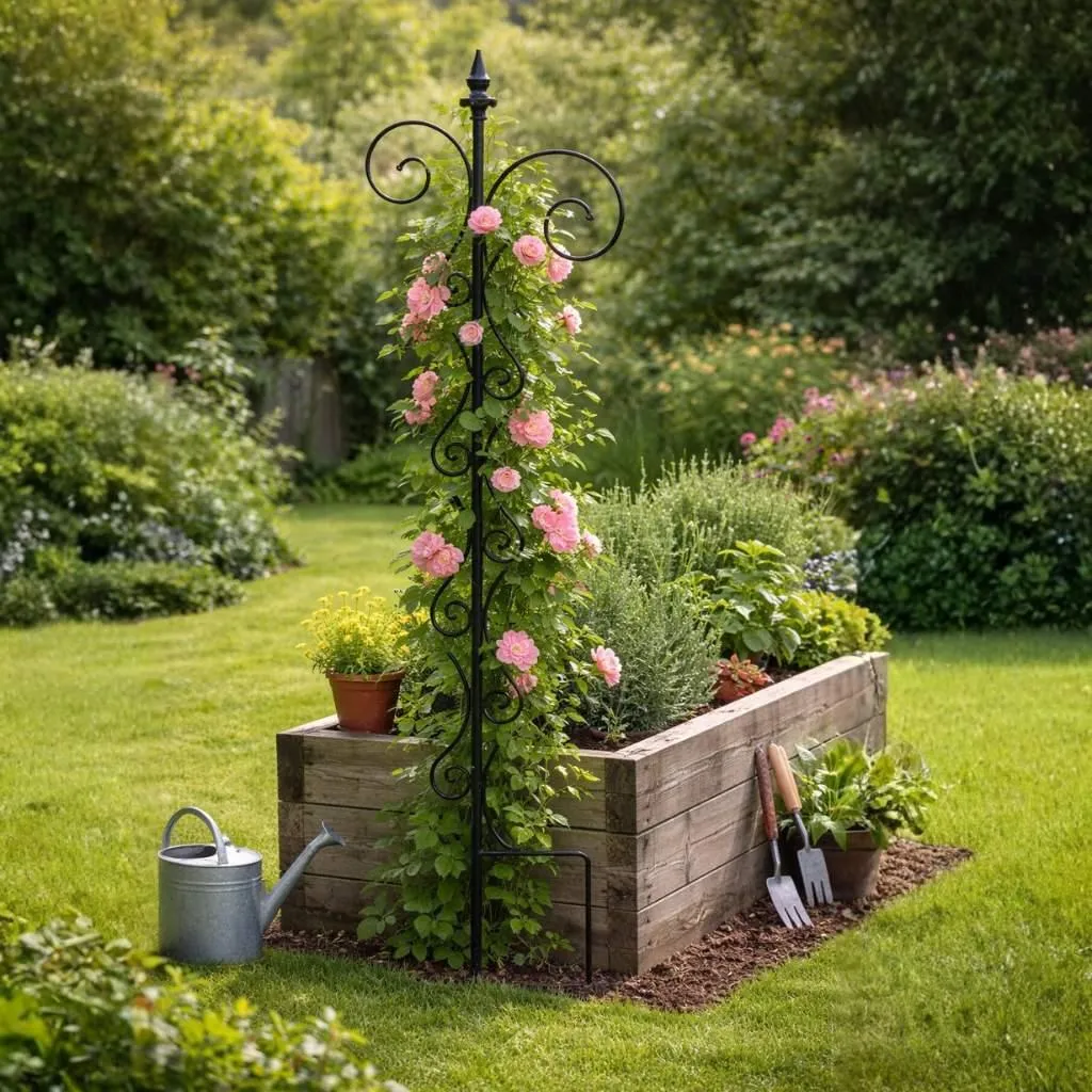 Support Plante Grimpante Métal 145 cm : Solution Stable avec Fixations - 6