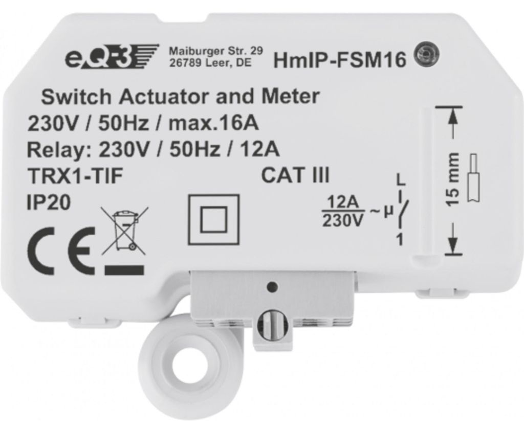eQ-3 HomeMatic IP Schalt-Mess-Aktor 16A UP Produktbild 